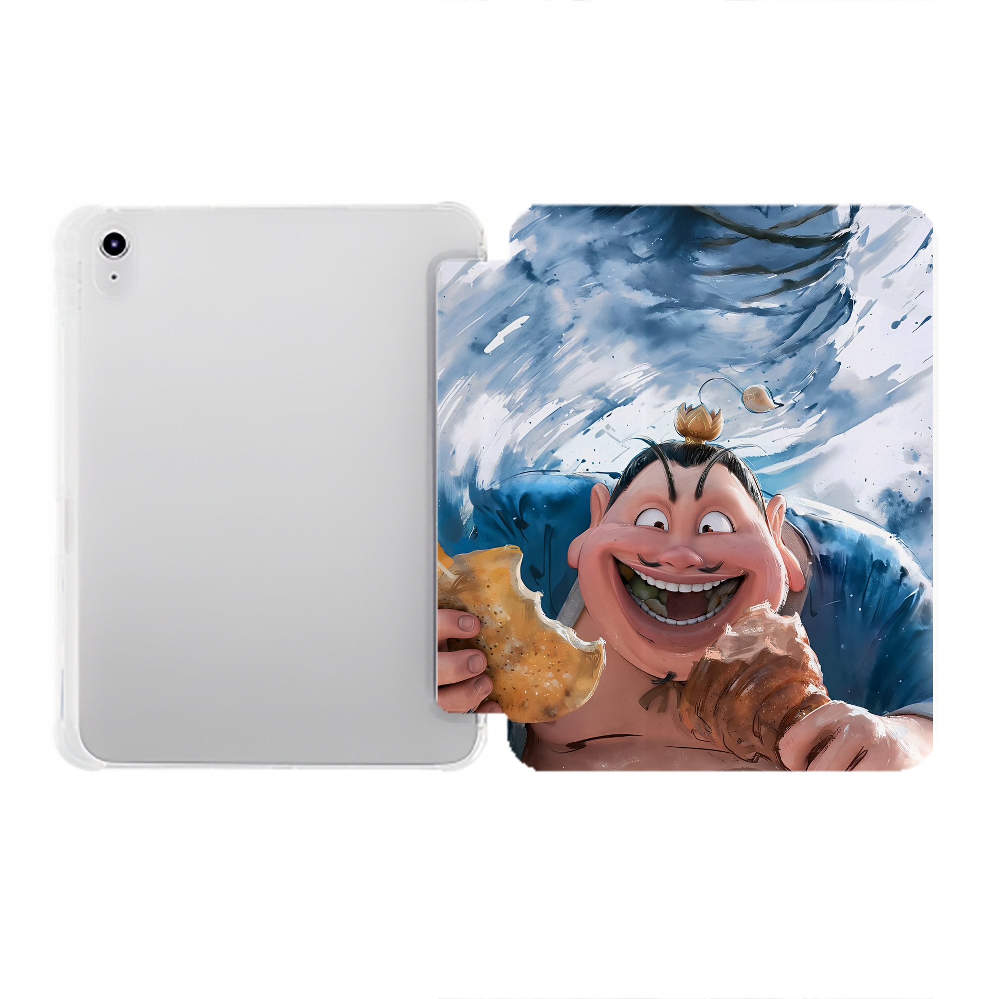 （画像用） Ne Zha 2 ナタ 魔童の大暴れ IPad ケース ペン収納付き 三つ折りスタンド PUレザー×シリコン 対応機種9.5/10.5/10.9インチ